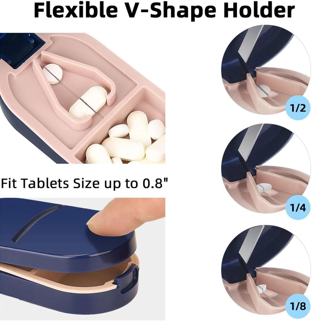 قطّاعة وحافظة حبوب الدواء المحمولة – بتصميم آمن وسهل الاستخدام