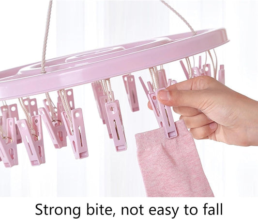 منشر غسيل بلاستيكي ودائري مع شماعة  مشابك