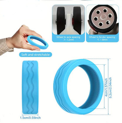 أغطية عجلات الأمتعة السيليكونية السميكة(لون ازرق)