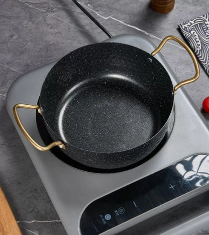 ووك أسود مط استيل معدن بيد جولدمقاس 23سم