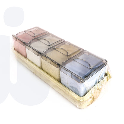 طقم توابل 4×1 بتصميم أنيق وعملي لتنظيم المطبخ