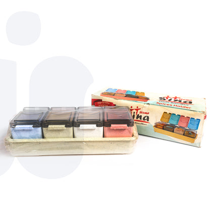 طقم توابل 4×1 بتصميم أنيق وعملي لتنظيم المطبخ