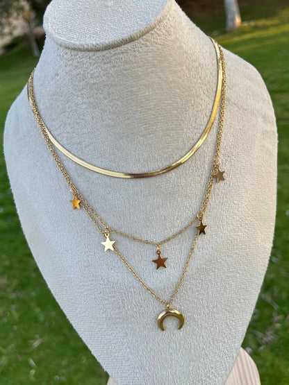 سلسلة ثلاثية الطبقات ستانلس ستيل بيور أنيقة