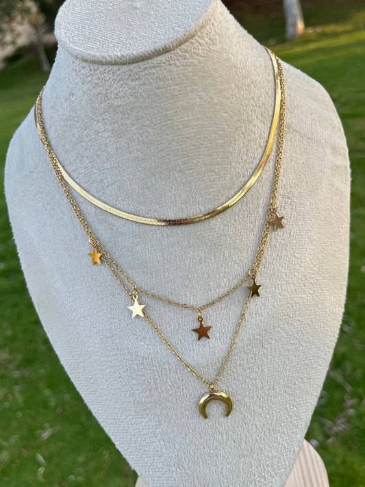 سلسلة ثلاثية الطبقات ستانلس ستيل بيور أنيقة