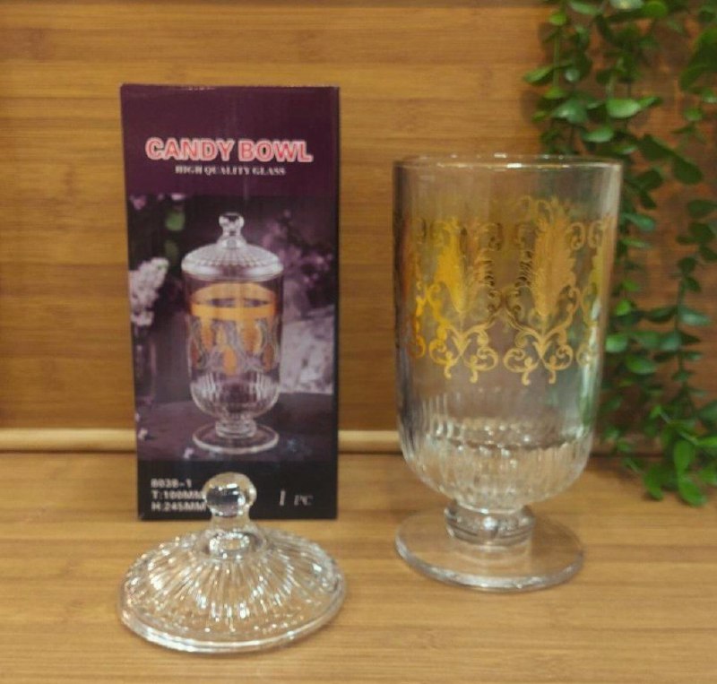 كاندي جار زجاج جولد