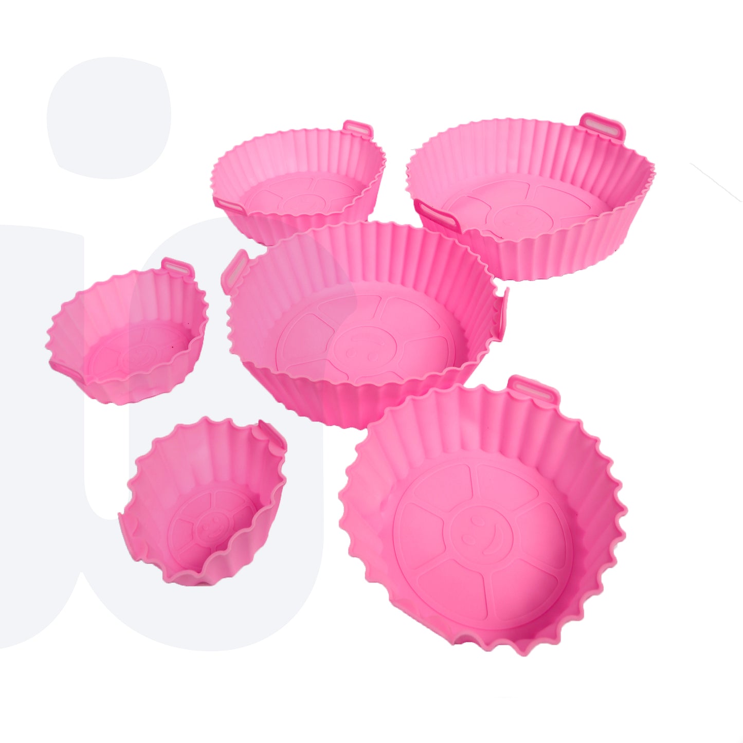 طقم سيليكون غير لاصق لتصميم المقلاة الهوائية 6 قطع بمقاسات متنوعة متعدد الالوان