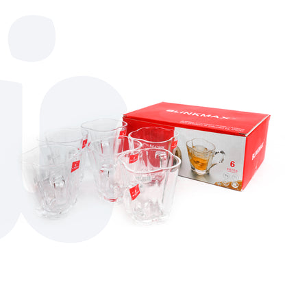 طقم شاي زجاجي أنيق – 6 قطع