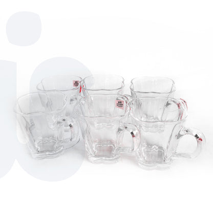 طقم شاي زجاجي أنيق – 6 قطع