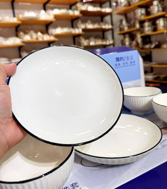 طقم فطار بورسلين مضلع 6 قطع