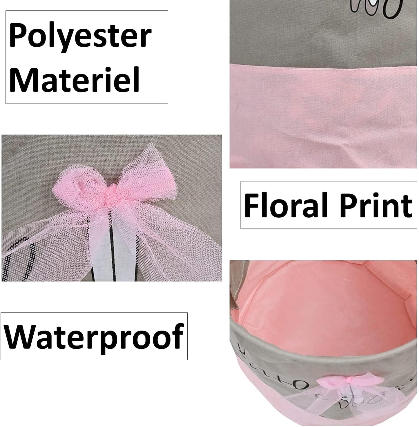 سلة غسيل قابلة للطي – تصميم دائري مقاوم للماء بسعة 45 لتر