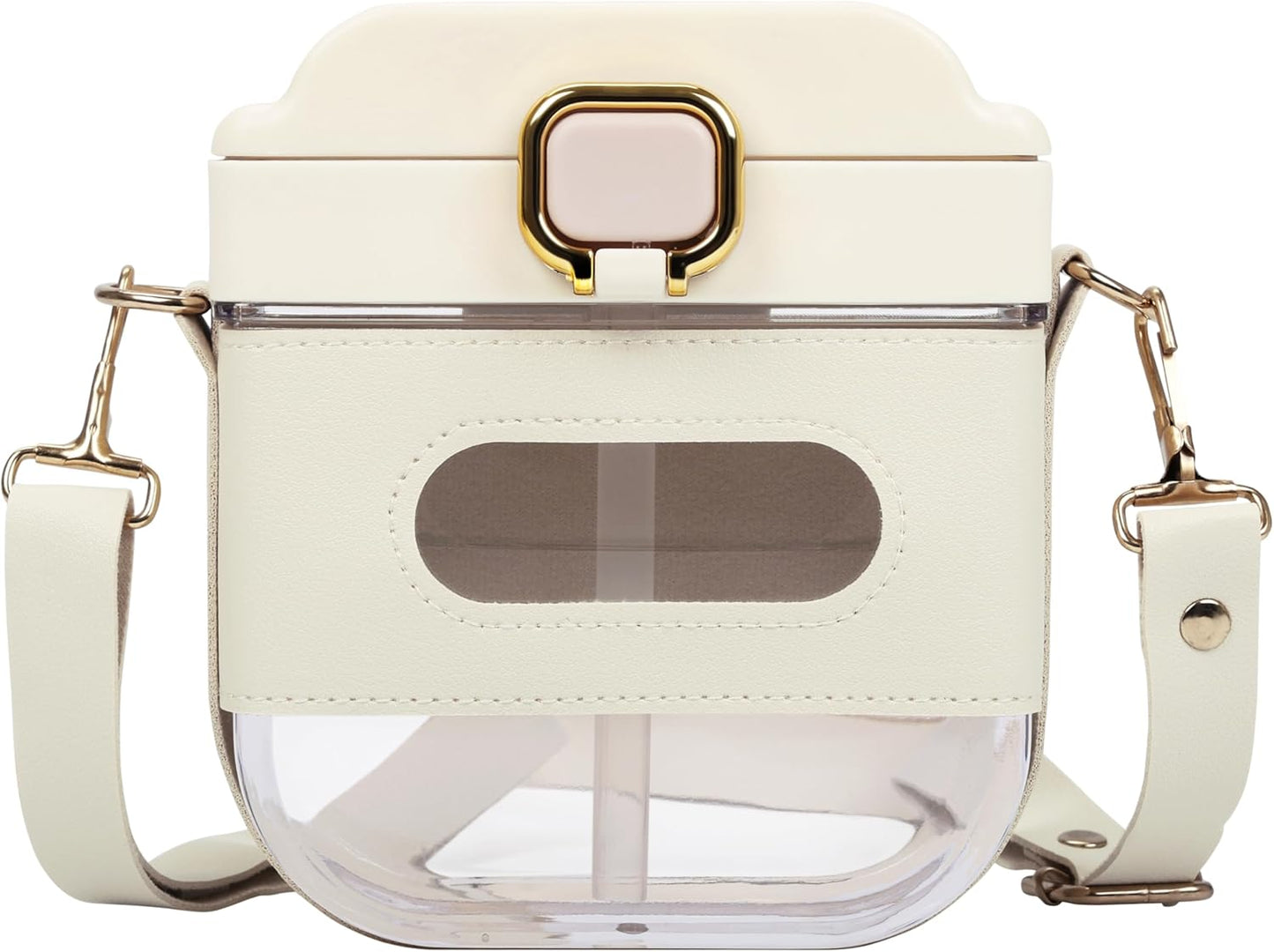 زجاجة مياه مربعة بسعة 700 مل مع حزام قابل للتعديل وشفّاطة – تصميم عملي وأنيق مانع للتسريب