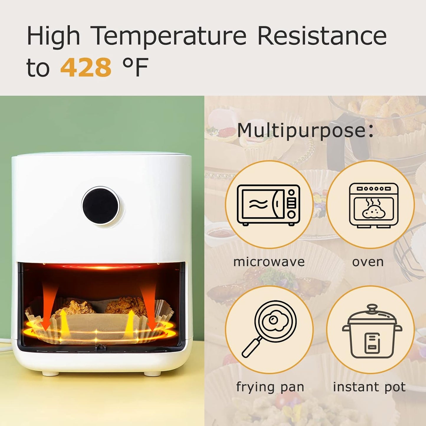 ورق ايرفراير غير لاصق (50 قطعة)