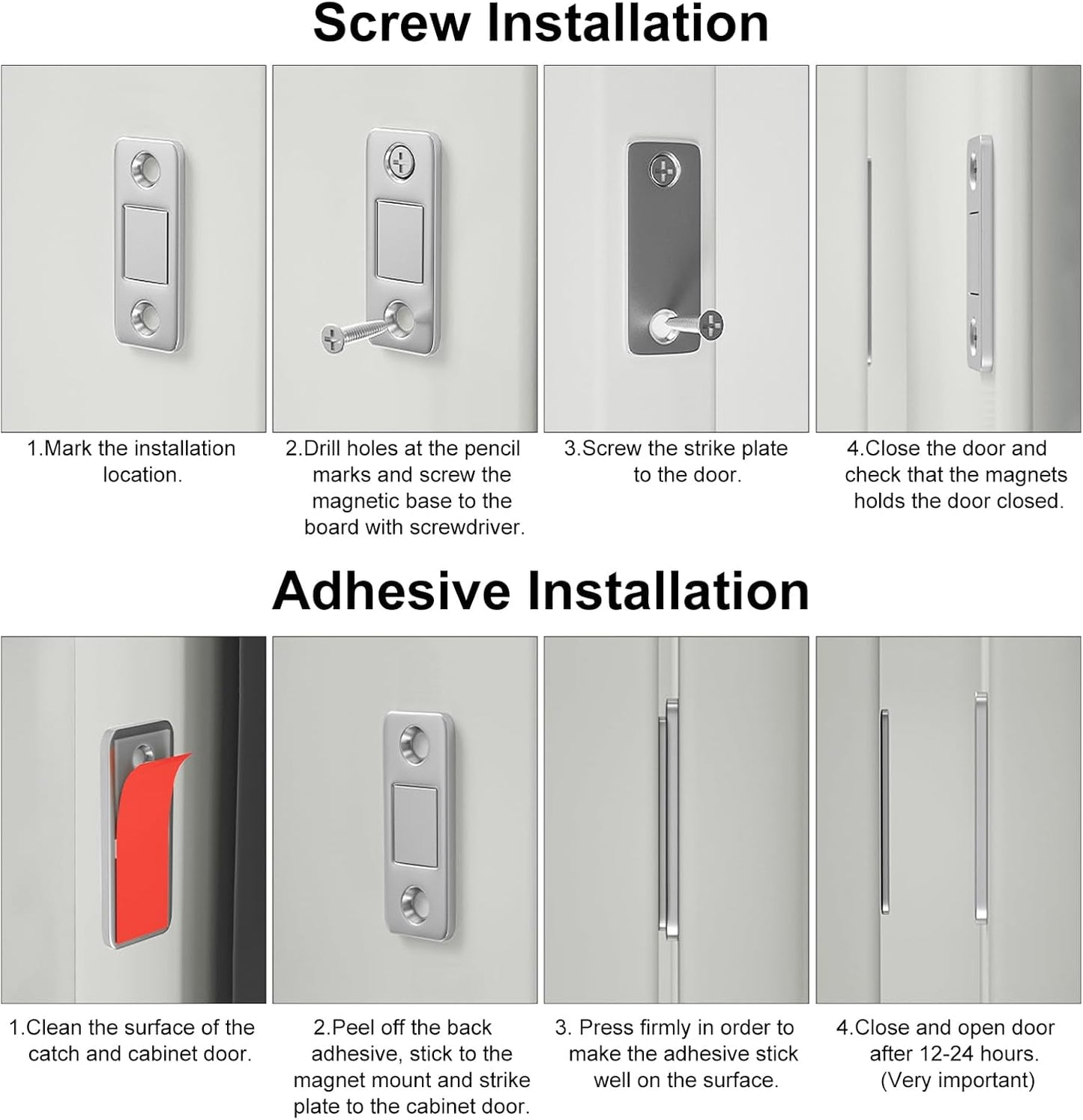 قفل باب مغناطيسي من جايواي مجموعة من 4 قطع