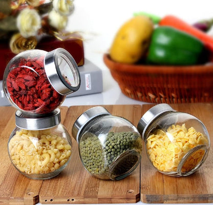 طقم 4 برطمانات زجاج للتوابل والفواكه المجففة 130 مل