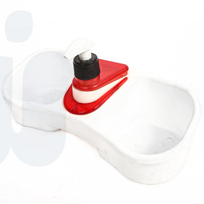 حامل تصريف مع موزع صابون وإسفنجة متعدد الاستخدامات