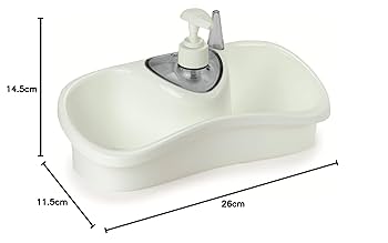 حامل تصريف مع موزع صابون وإسفنجة متعدد الاستخدامات