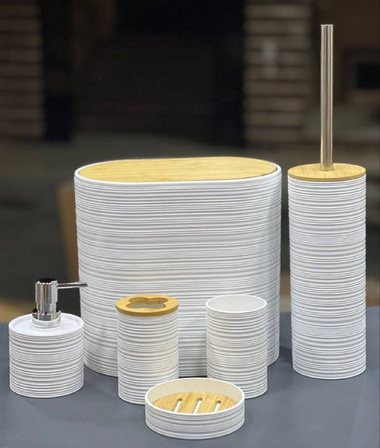 طقم حمام ملكي مضلع بيضاوي – 6 قطع