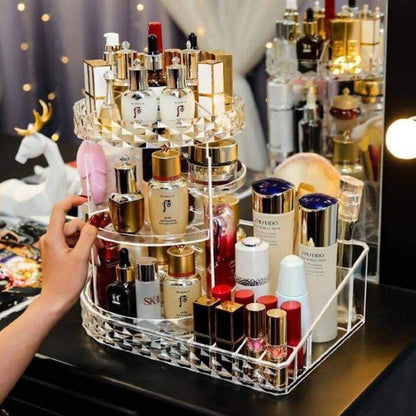 منظم مكياج أكريليك دوار مع اكستنشن – الحجم الجامبو