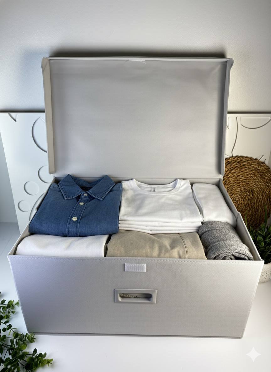 بوكس تخزين كتان بغطاء 30/40/60 سم