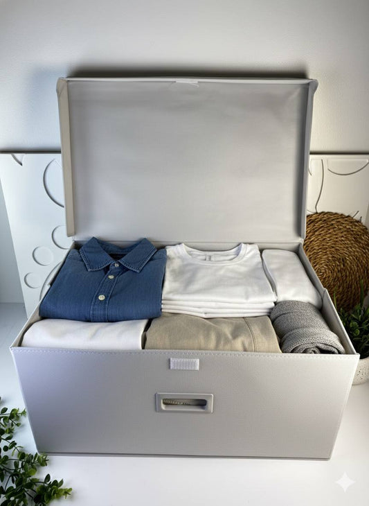 بوكس تخزين كتان بغطاء 30/40/60 سم