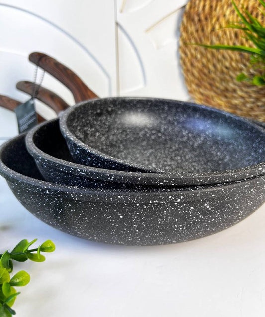 طقم طاسات جرانيت أسود  3قطع