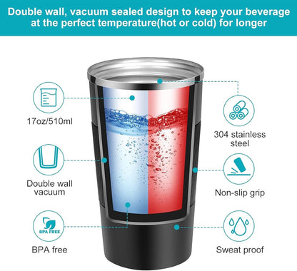 كوب قهوة حراري ستانلس ستيل معزول - 500 مل (متعدد الألوان)