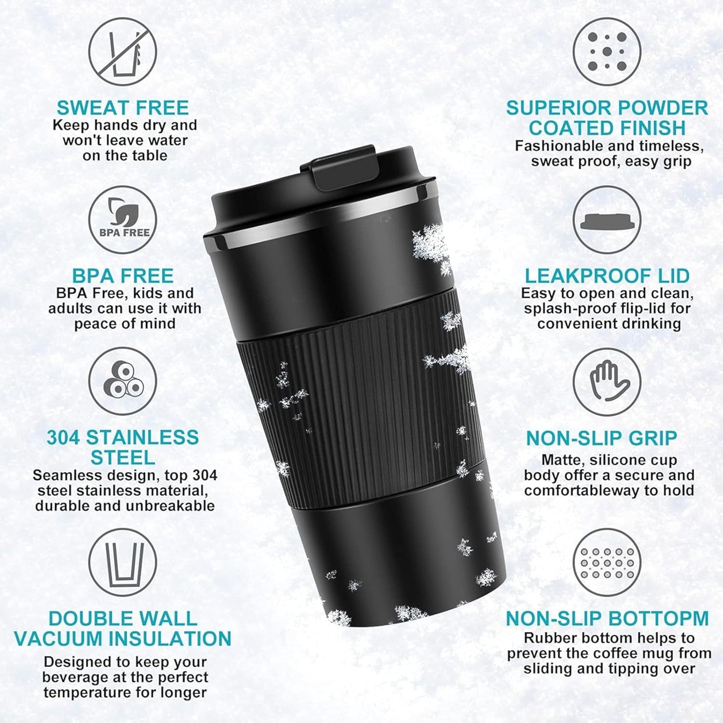 كوب قهوة حراري ستانلس ستيل معزول - 500 مل (متعدد الألوان)