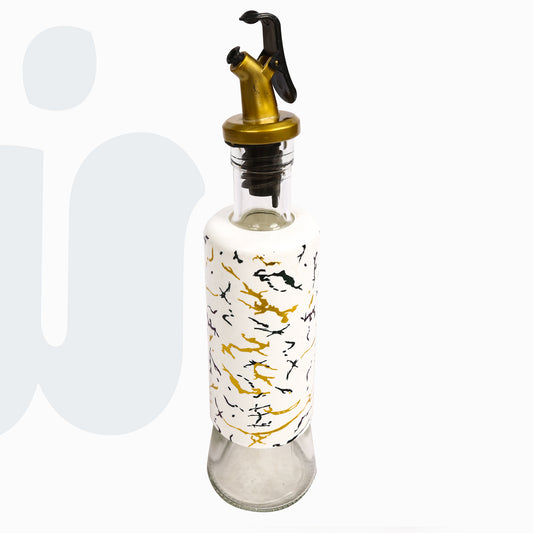 زجاجة توزيع زيت وخل زجاجية بتصميم ماربل أنيق