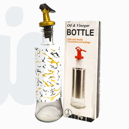 زجاجة توزيع زيت وخل زجاجية بتصميم ماربل أنيق