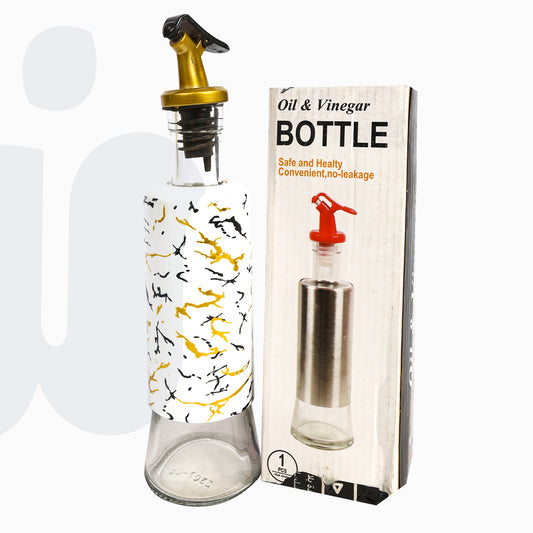 زجاجة توزيع زيت وخل زجاجية بتصميم ماربل أنيق