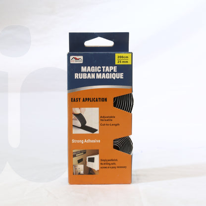 شريط لاصق مزدوج الجوانب – 200 سم × 25 مم – شريط تثبيت قابل لإعادة الاستخدام من نوع خطاف وحلقة