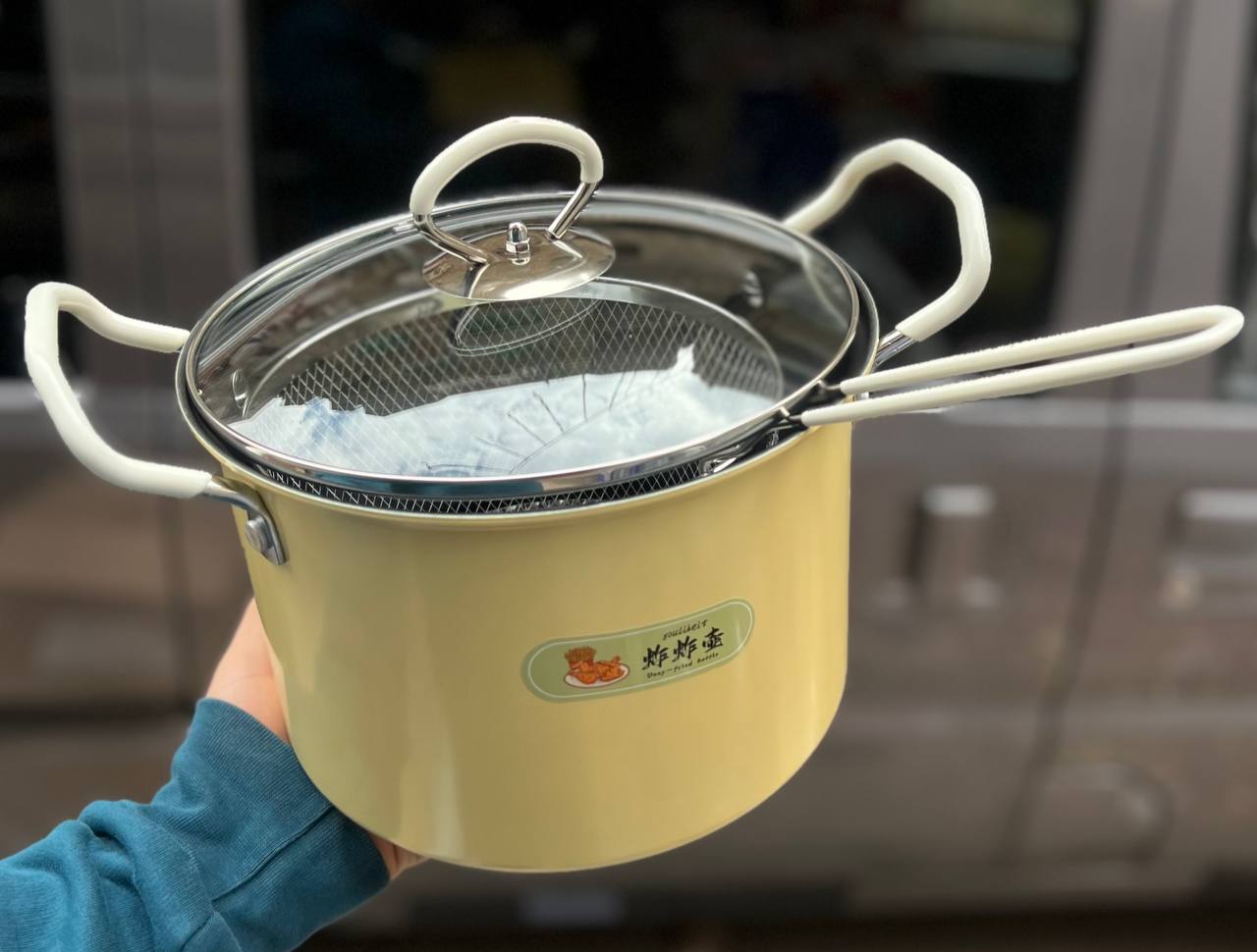 حلة تحمير تيفال جامبو بالباسكت والغطاء الزجاجي