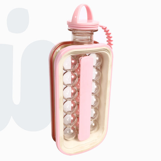 زجاجة ثلج محمولة 2 في 1 مع صانعة مكعبات ثلج