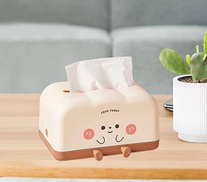 علبة مناديل بلاستيك كيوت بوجه مبتسم