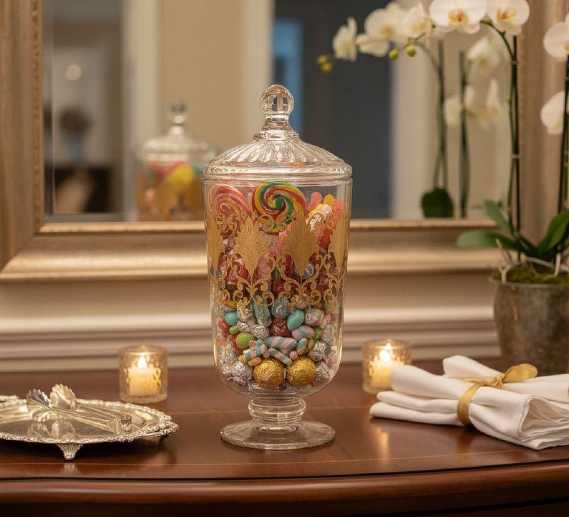 كاندي جار زجاج جولد