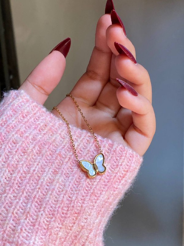 سلسلة باترفلاي كينج ستانلس ستيل مطلية بالذهب