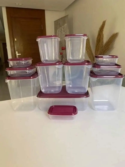 طقم ثلاجة بلاستيك شفاف – 12 قطعة