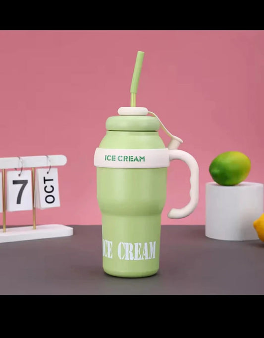 كوب معزول كبير بسعة 1000 مل مع مقبض وقشة – لتجربة شرب عملية وأنيقة