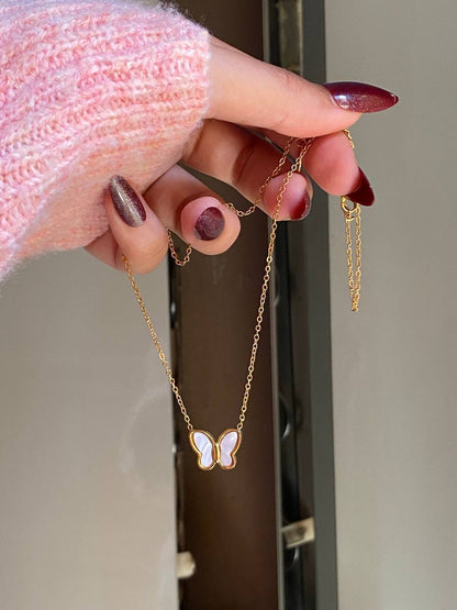 سلسلة باترفلاي كينج ستانلس ستيل مطلية بالذهب