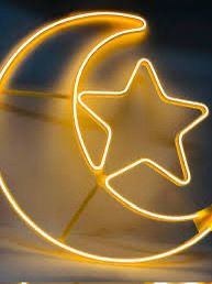إضاءة نيون "هلال ونجمة" - لمسة رمضانية دافئة