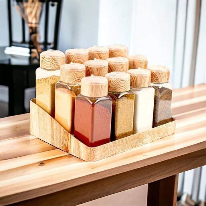 طقم توابل مربع 12×1 بقاعدة