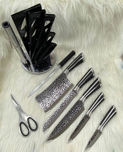 طقم سكاكين مطبخ 8 قطع مع ساطور كبير ومقص