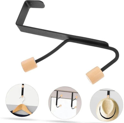 شماعة رأسية خلف الباب – خطّافين بقاعدة خشبية