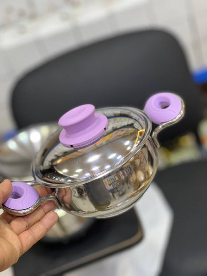 طقم حلل استانلس بيد ملونة 3 قطع