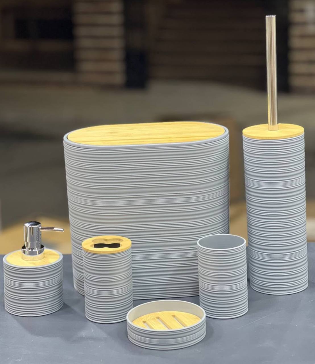 طقم حمام ملكي مضلع بيضاوي – 6 قطع