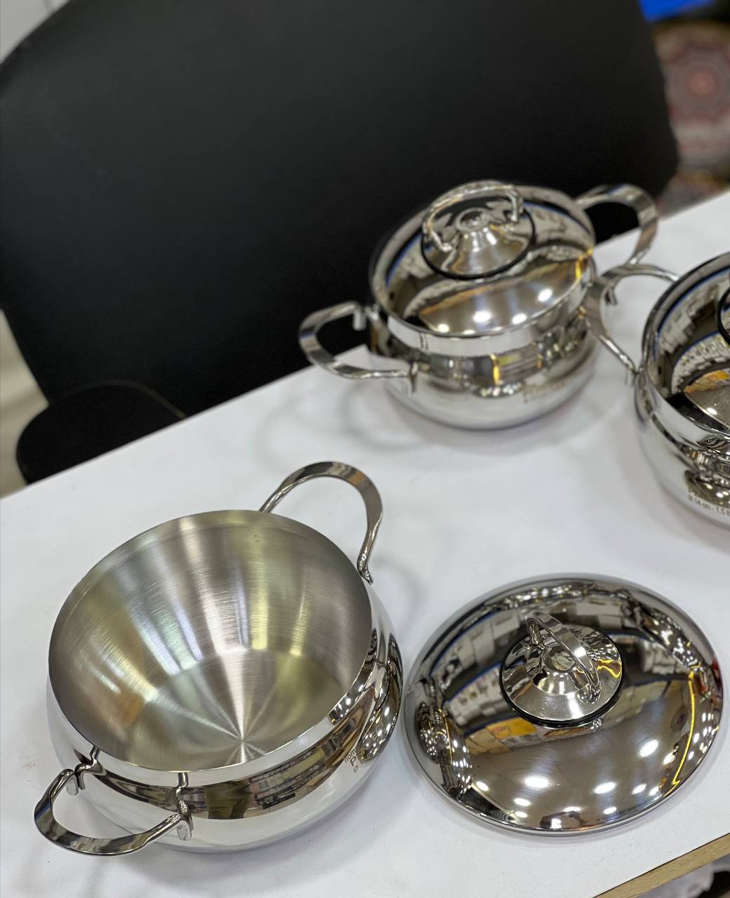 طقم حلل استانلس تركي بومبيه 3 قطع