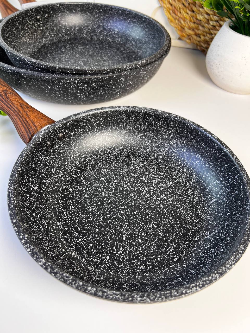 طقم طاسات جرانيت أسود  3قطع