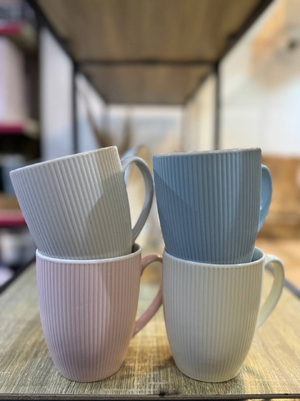 طقم مجات بورسلين مضلع 4 قطع