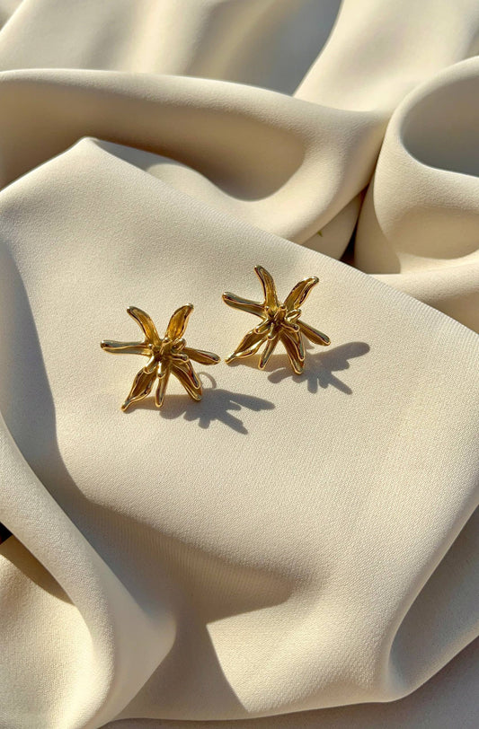 حلق ورده ستالس بيور ذهبي فاخر