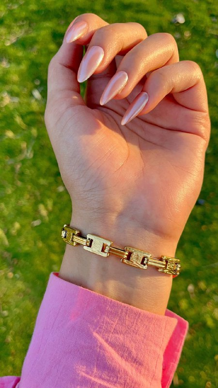 إسوارة مستطيلة ستانلس ستيل بتصميم سلسلة عصرية